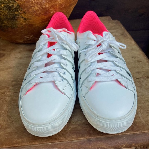 NEW PS821 Mens Pink Neon Leather Alpha Italy Sneaker size US 7  /40 - Picture 2 of 8